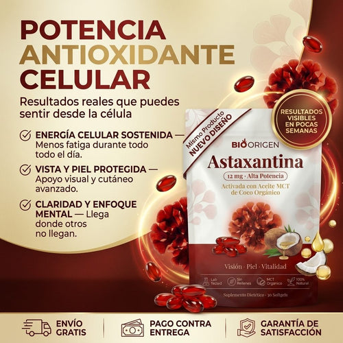 Astaxantina Biorigen 12mg — Antioxidante Premium